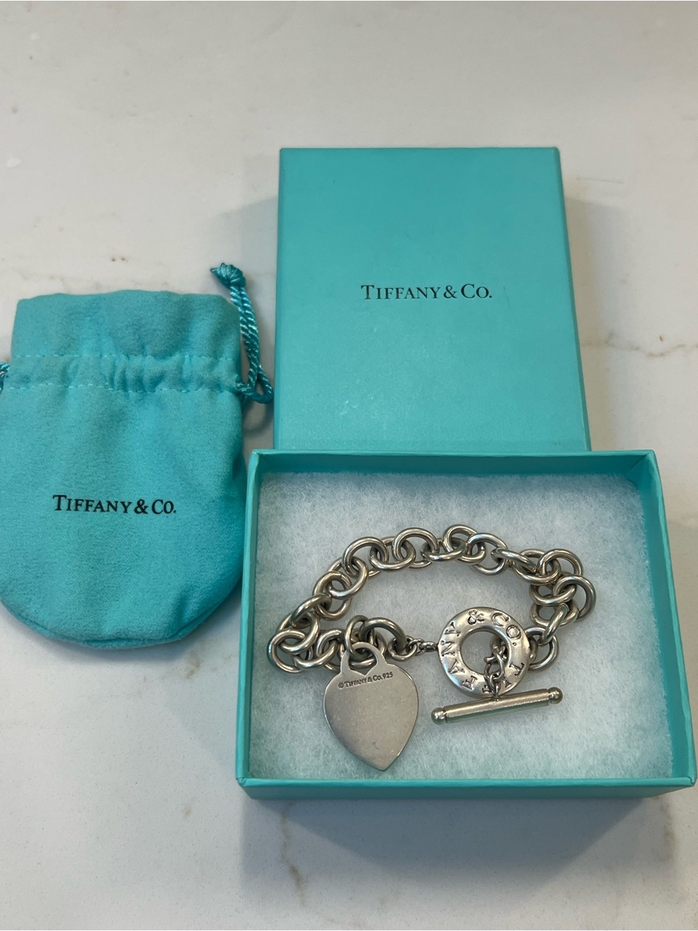 Tiffany & Co. Silver Heart Toggle Bracelet
